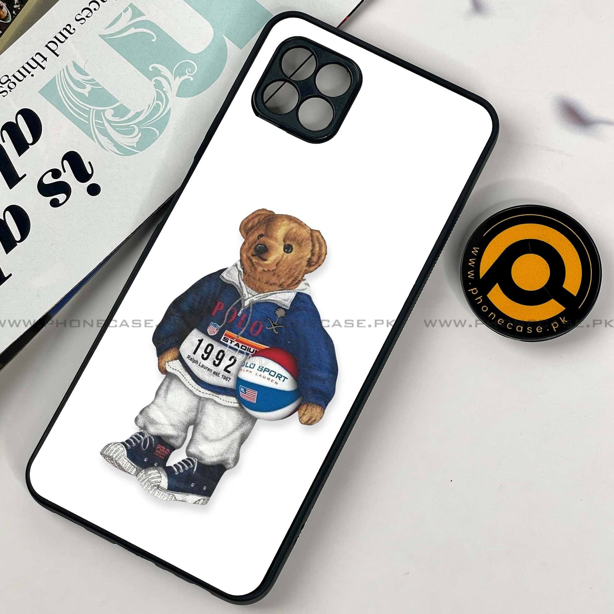 Samsung Galaxy A22 - Cool Bear Series - Premium Printed Metal soft Bumper shock Proof Case