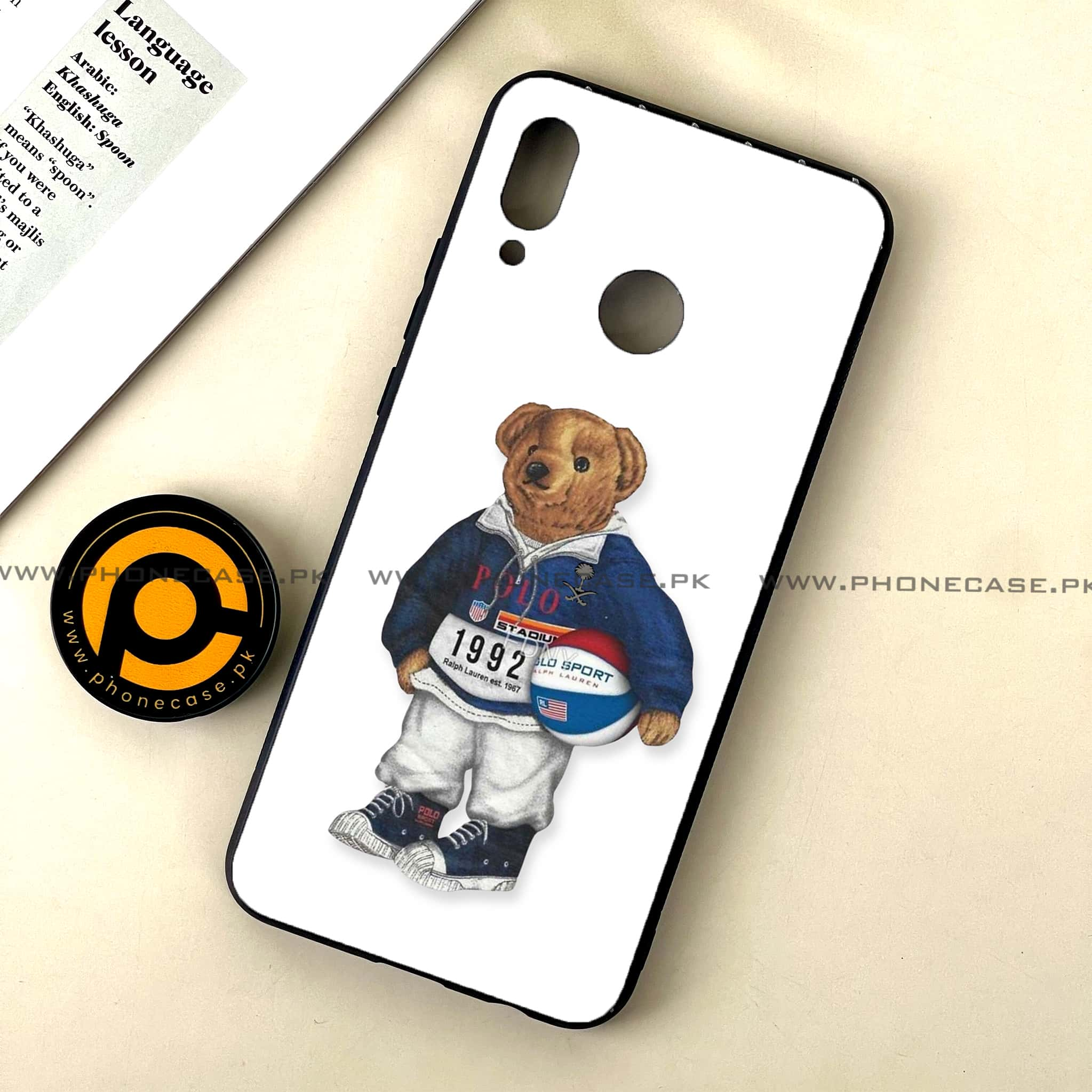 Huawei Nova 3 - Cool Bear Series - Premium Printed Glass soft Bumper shock Proof Case