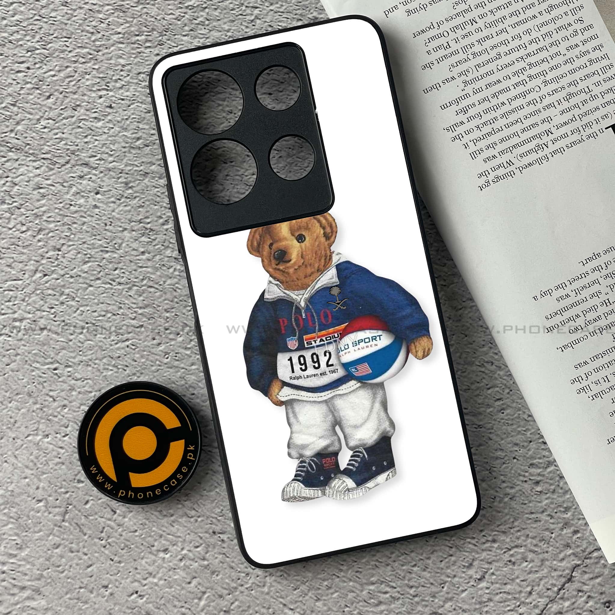 Infinix Note 30 - Cool Bear Series - Premium Printed Glass soft Bumper shock Proof Case