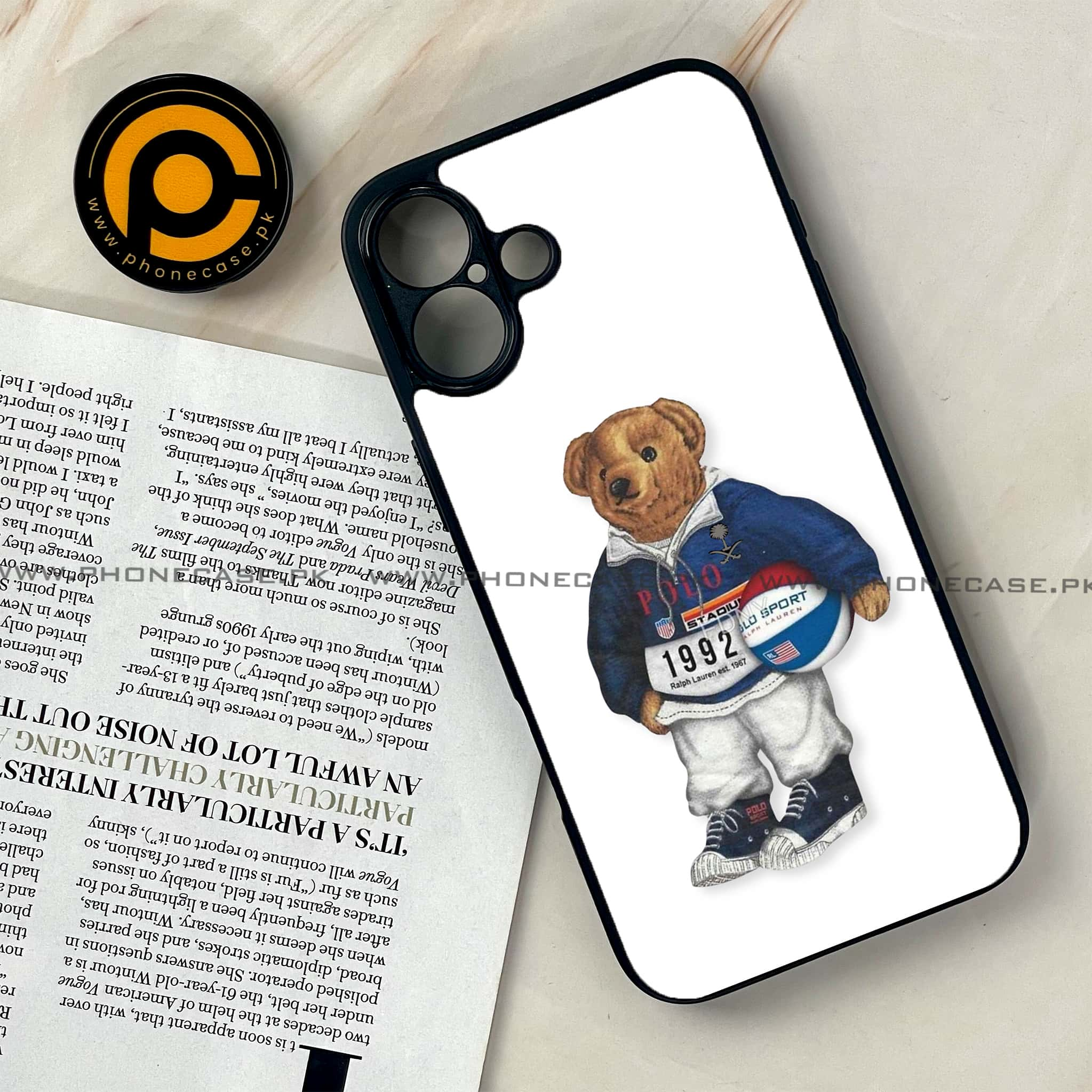 iPhone 16 Plus - Cool Bear Series - Premium Printed Glass soft Bumper shock Proof Case