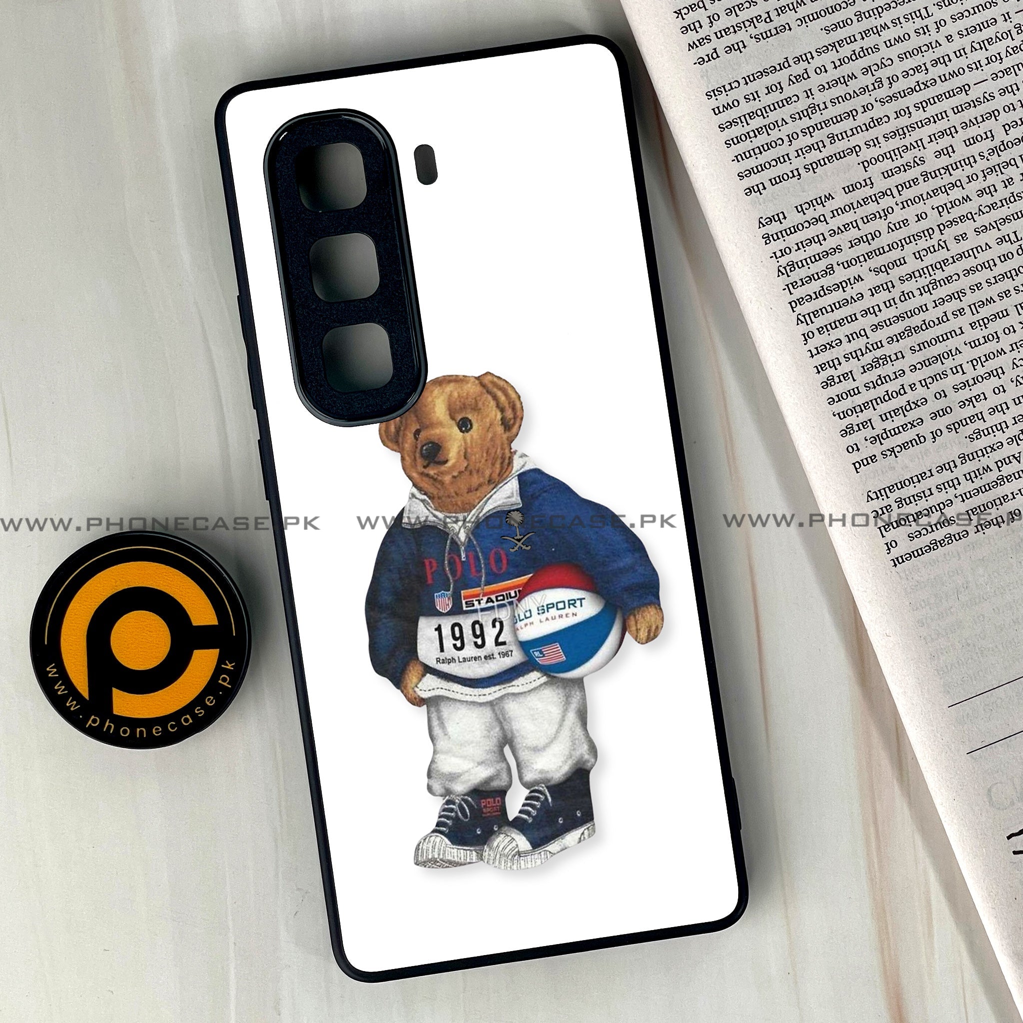 Infinix Hot 60 Pro Plus - Cool Bear Series - Premium Metal Printed soft Bumper shock Proof Case
