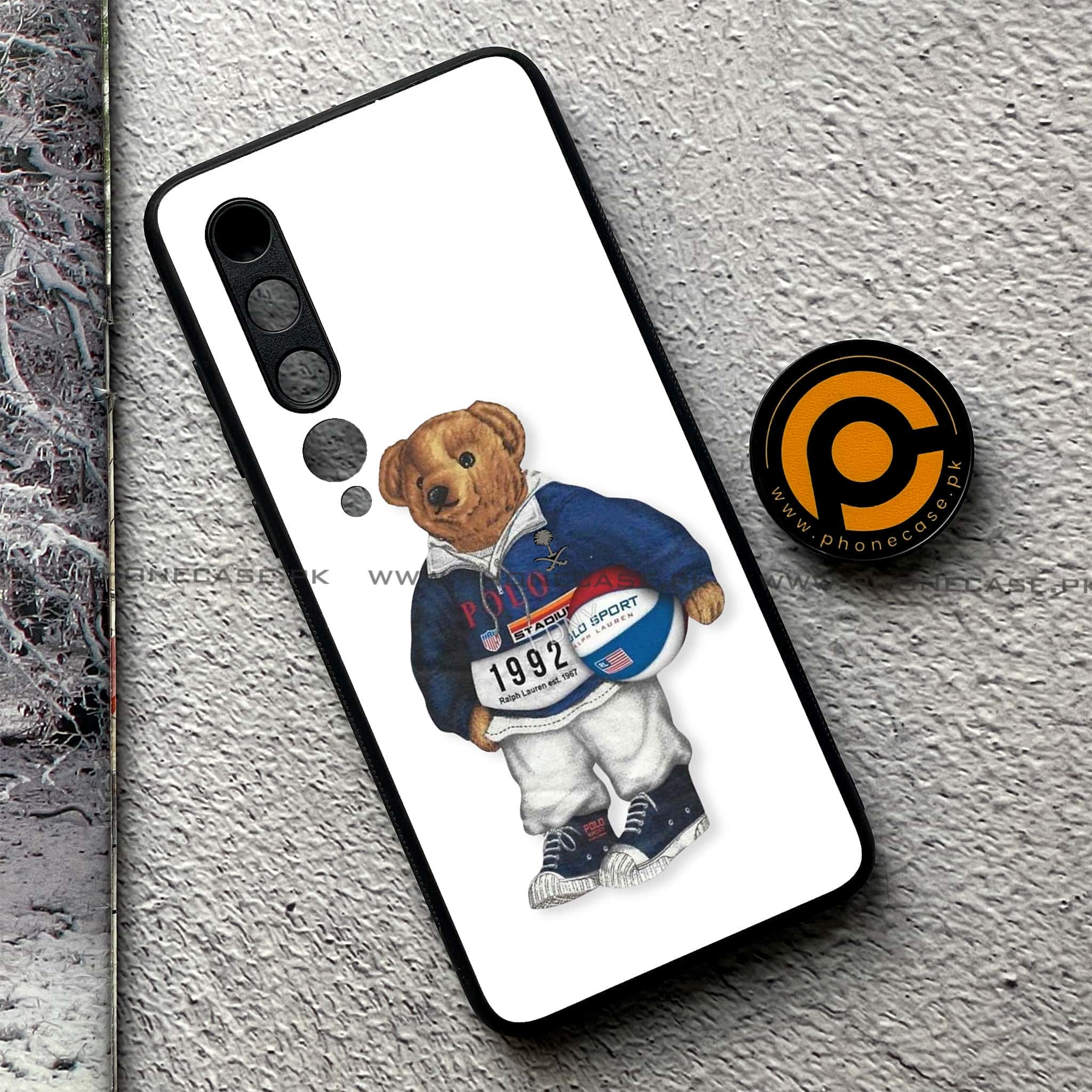 Xiaomi Mi 10 - Cool Bear Series - Premium Printed Glass soft Bumper shock Proof Case