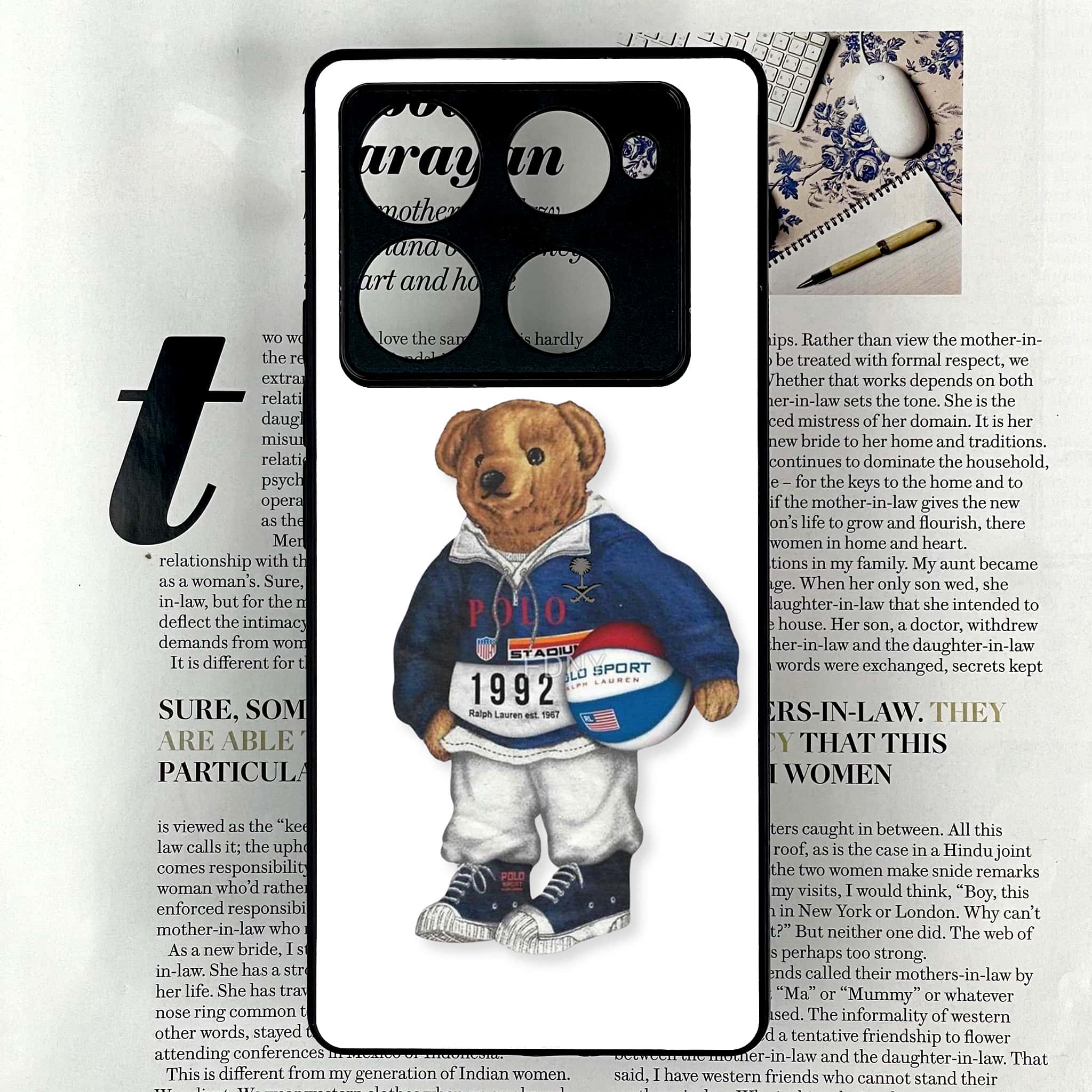 Infinix Note 40 Pro Plus - Cool Bear Series - Premium Metal Printed soft Bumper shock Proof Case
