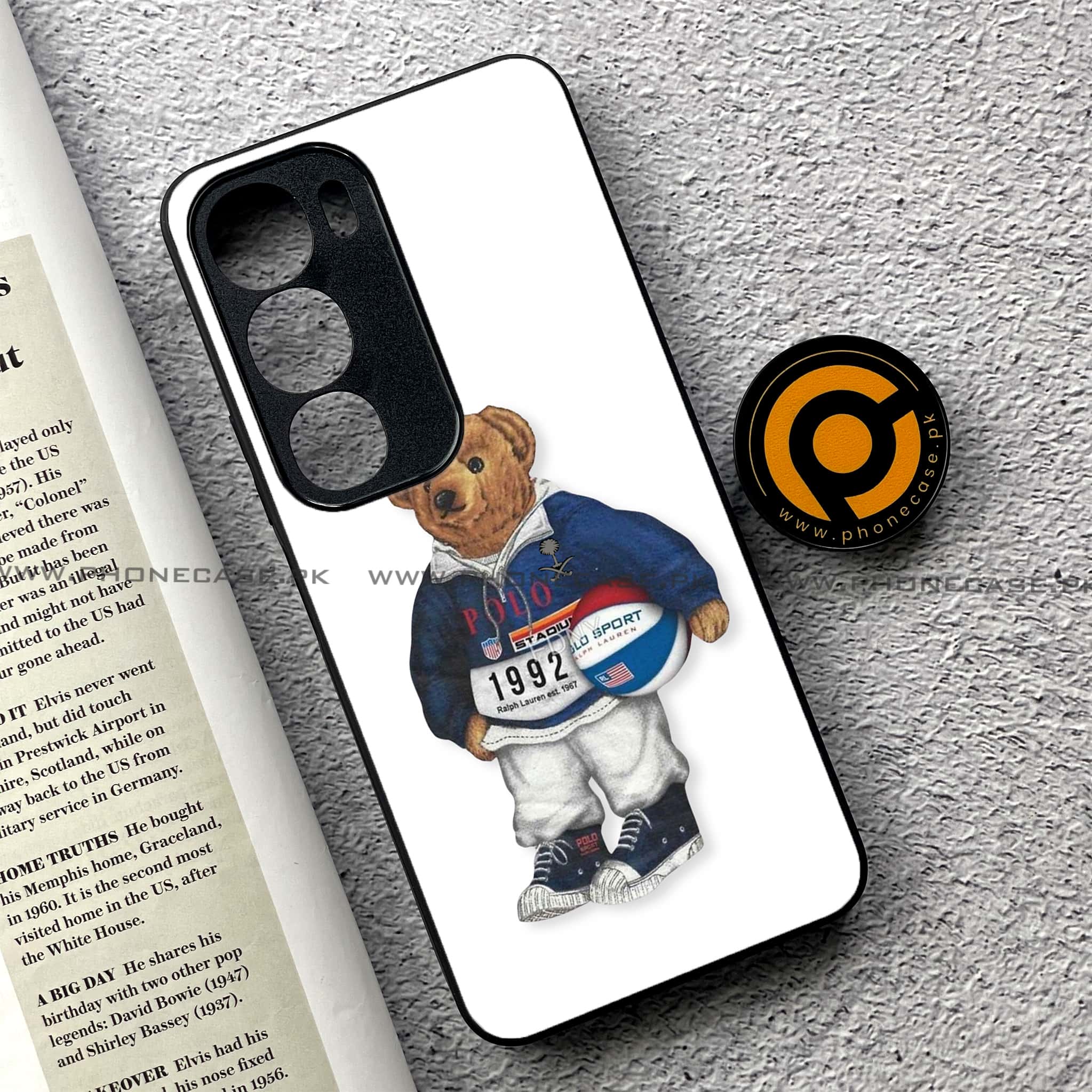 Vivo Y19s Pro - Cool Bear Series - Premium Metal Printed soft Bumper shock Proof Case