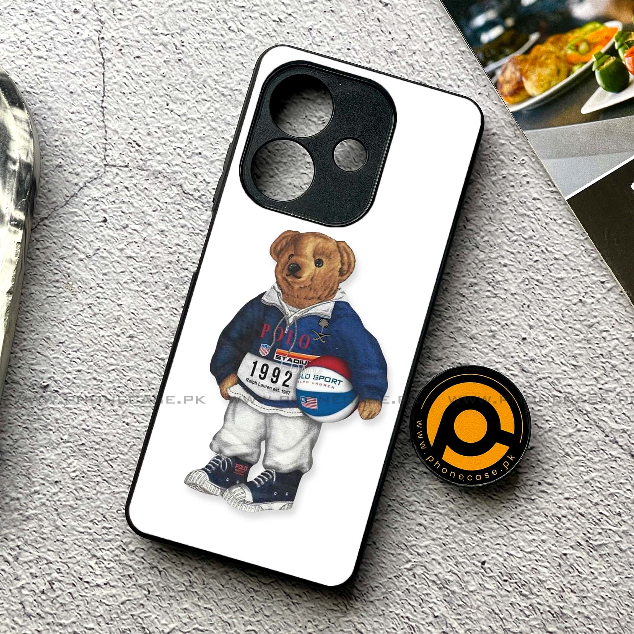Oppo A5i - Cool Bear Series - Premium Metal Printed soft Bumper shock Proof Case