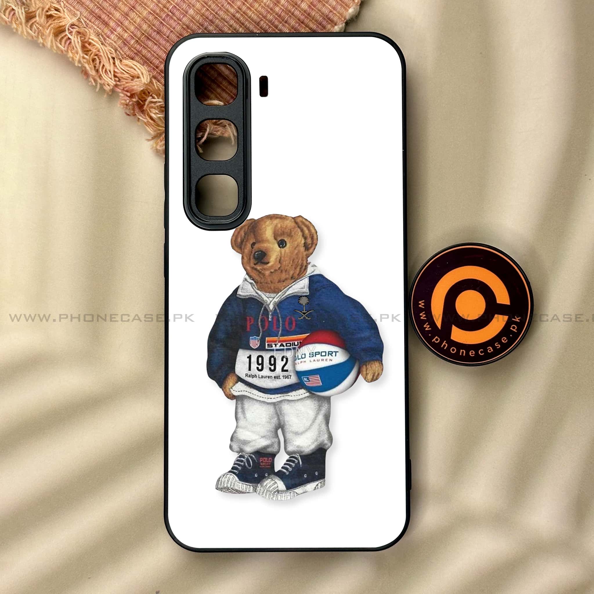 Infinix Hot 60 Pro - Cool Bear Series - Premium Metal Printed soft Bumper shock Proof Case