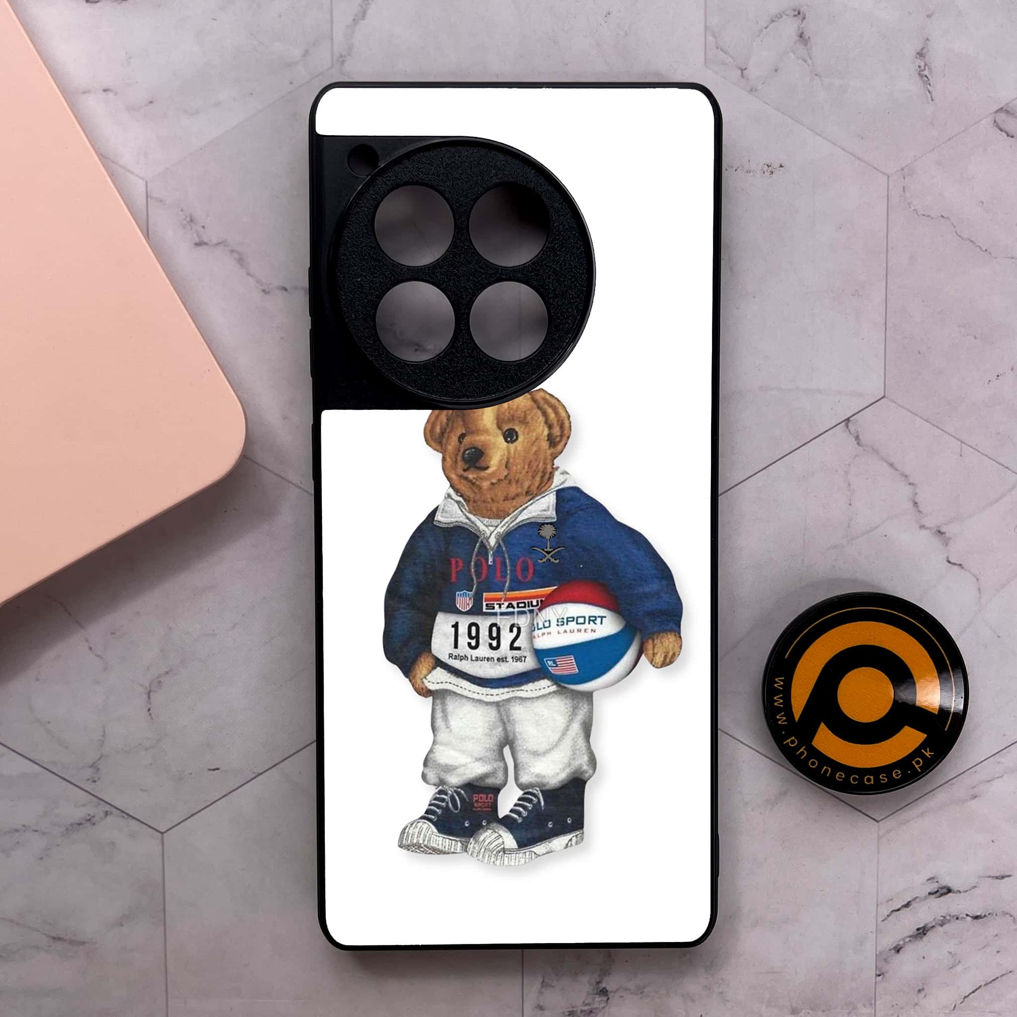 OnePlus 12R - Cool Bear Series - Premium Metal Printed soft Bumper shock Proof Case