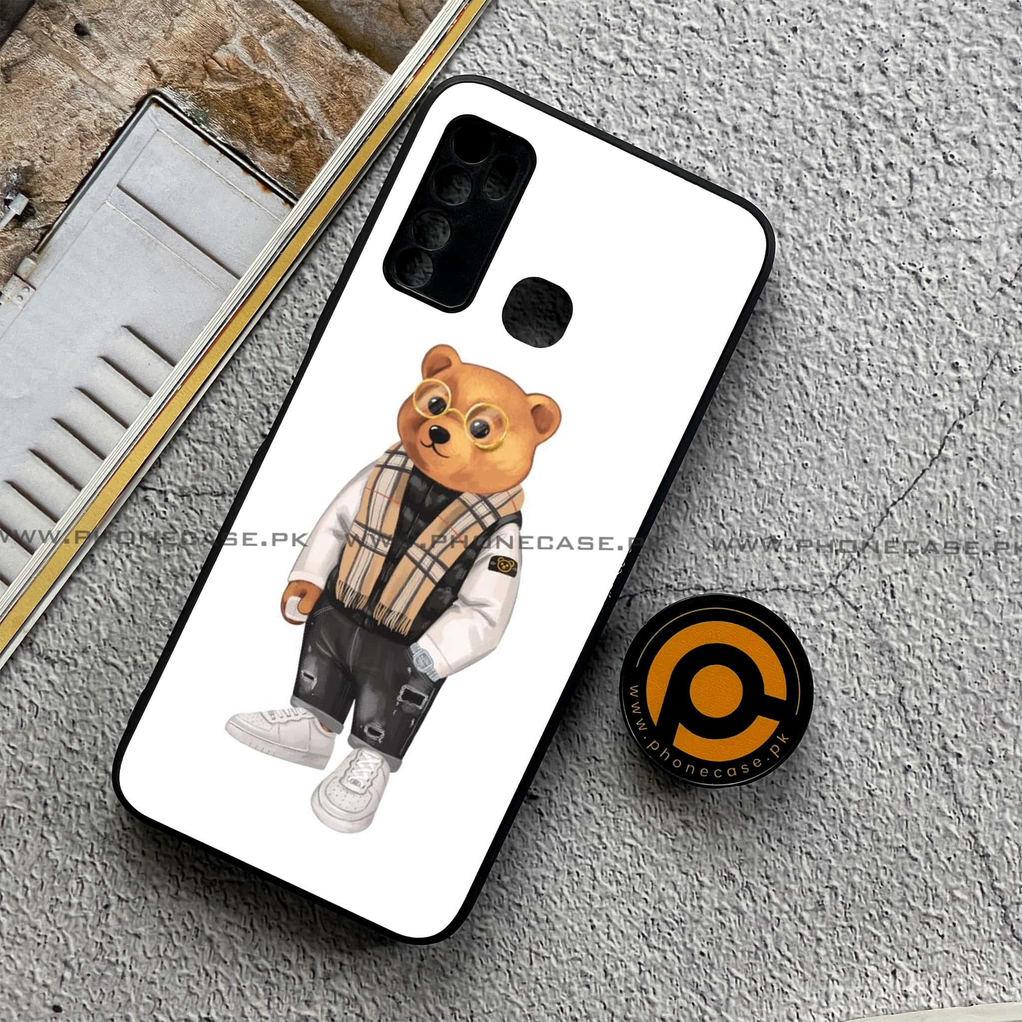 Infinix Note 7 Lite - Cool Bear Series - Premium Printed Metal soft Bumper shock Proof Case