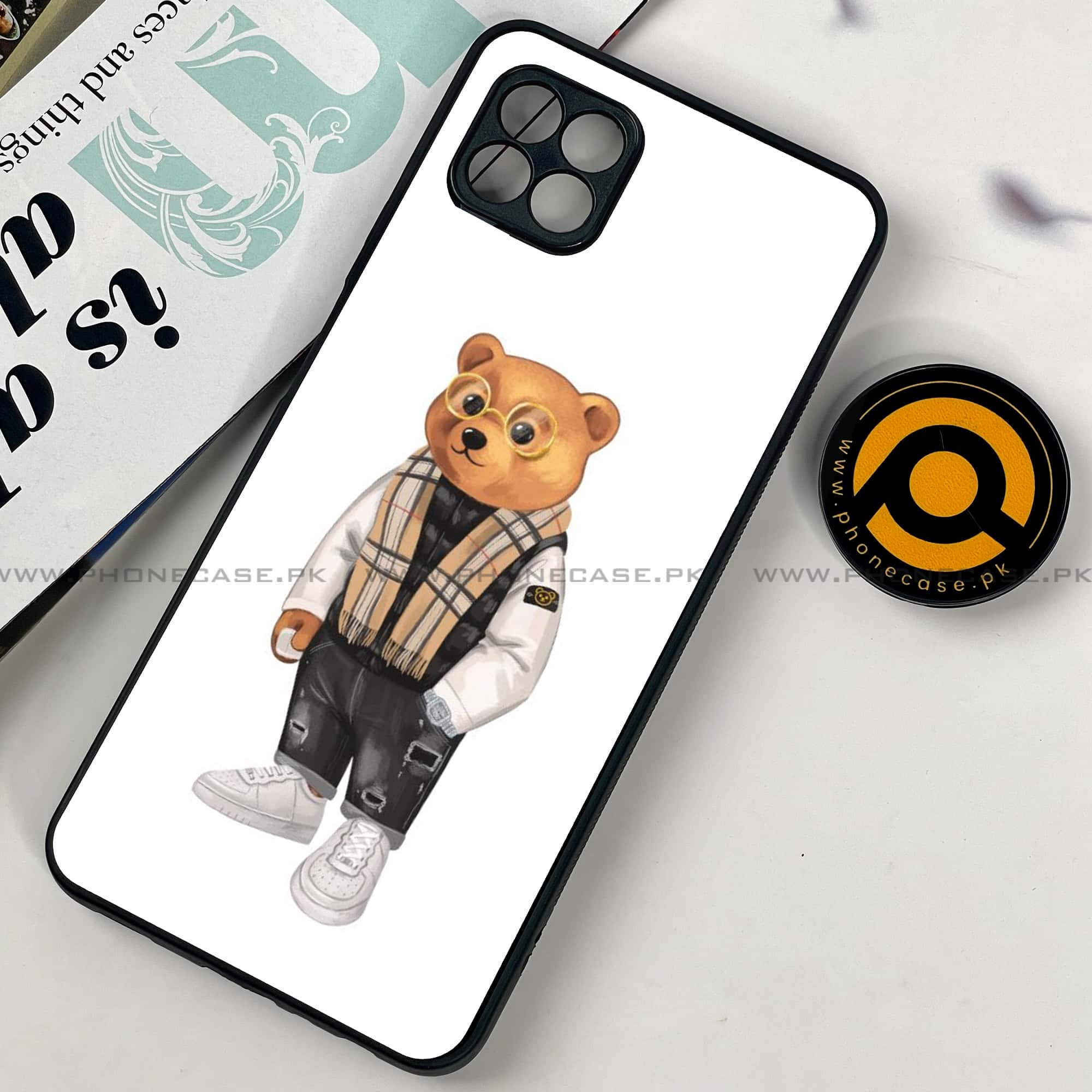 Samsung Galaxy A22 - Cool Bear Series - Premium Printed Metal soft Bumper shock Proof Case