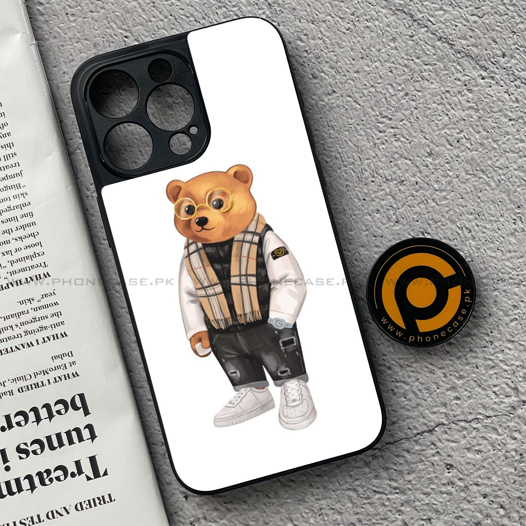 iPhone 15 Pro - Cool Bear Series - Premium Metal Printed soft Bumper shock Proof Case