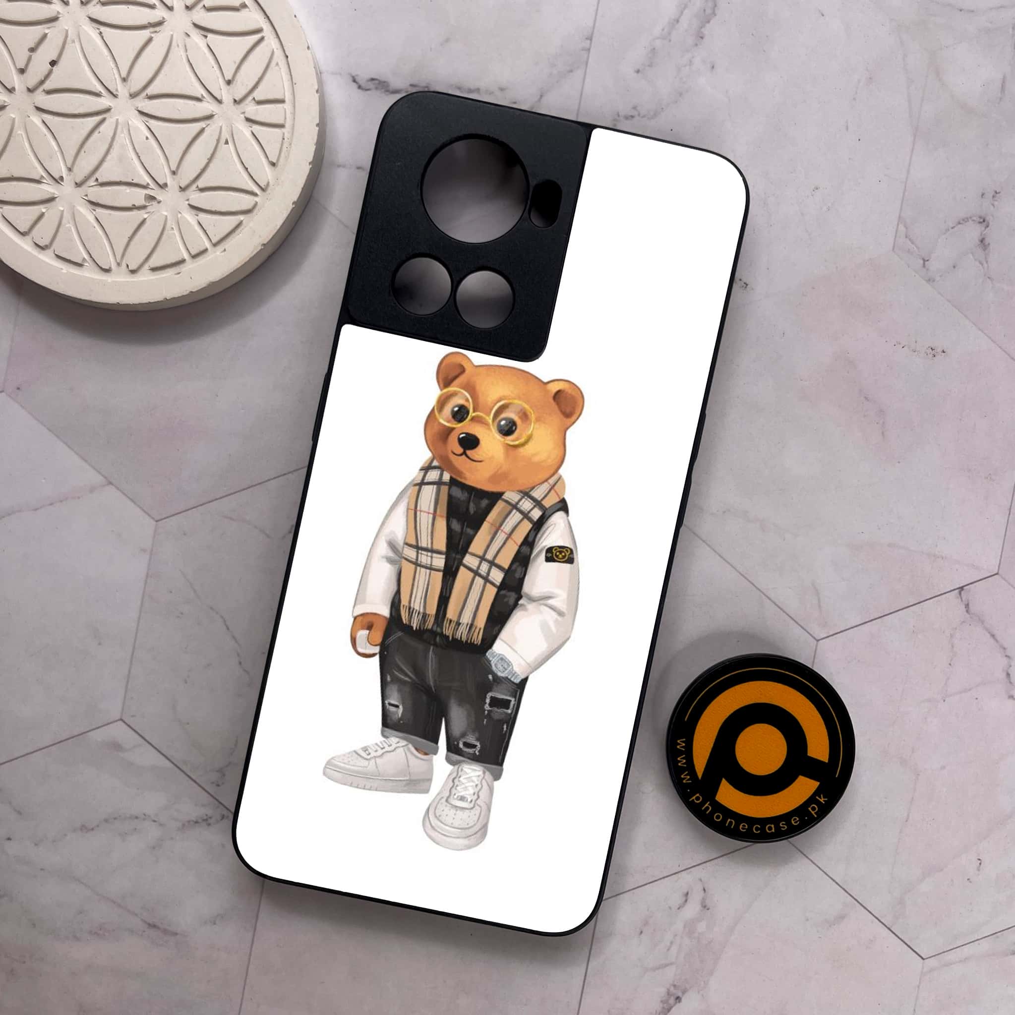 OnePlus 10R -  Cool Bear Series -  Premium Metal Printed soft Bumper shock Proof Case