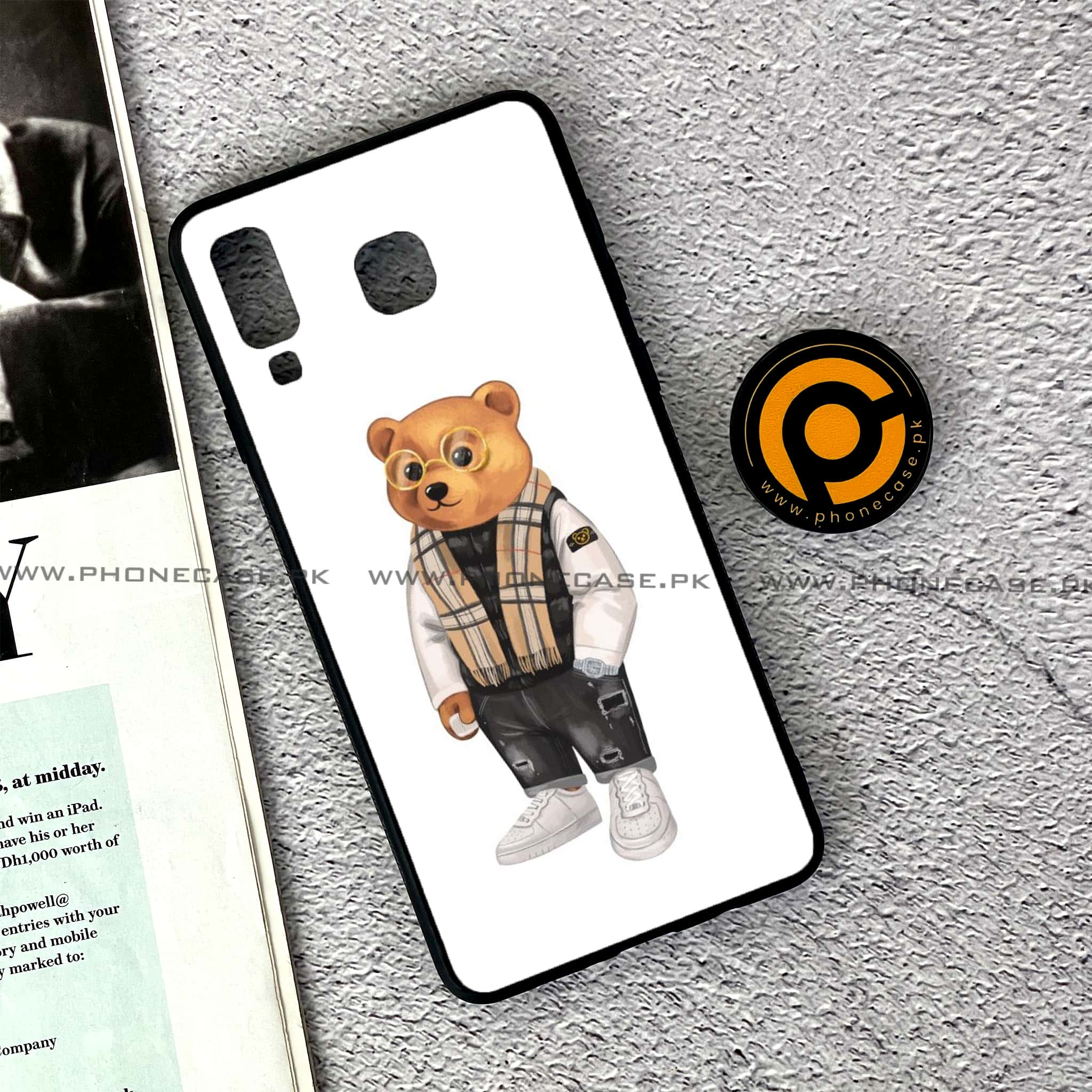 Samsung Galaxy A8 Star(A9 Star) - Cool Bear Series - Premium Printed Glass soft Bumper shock Proof Case