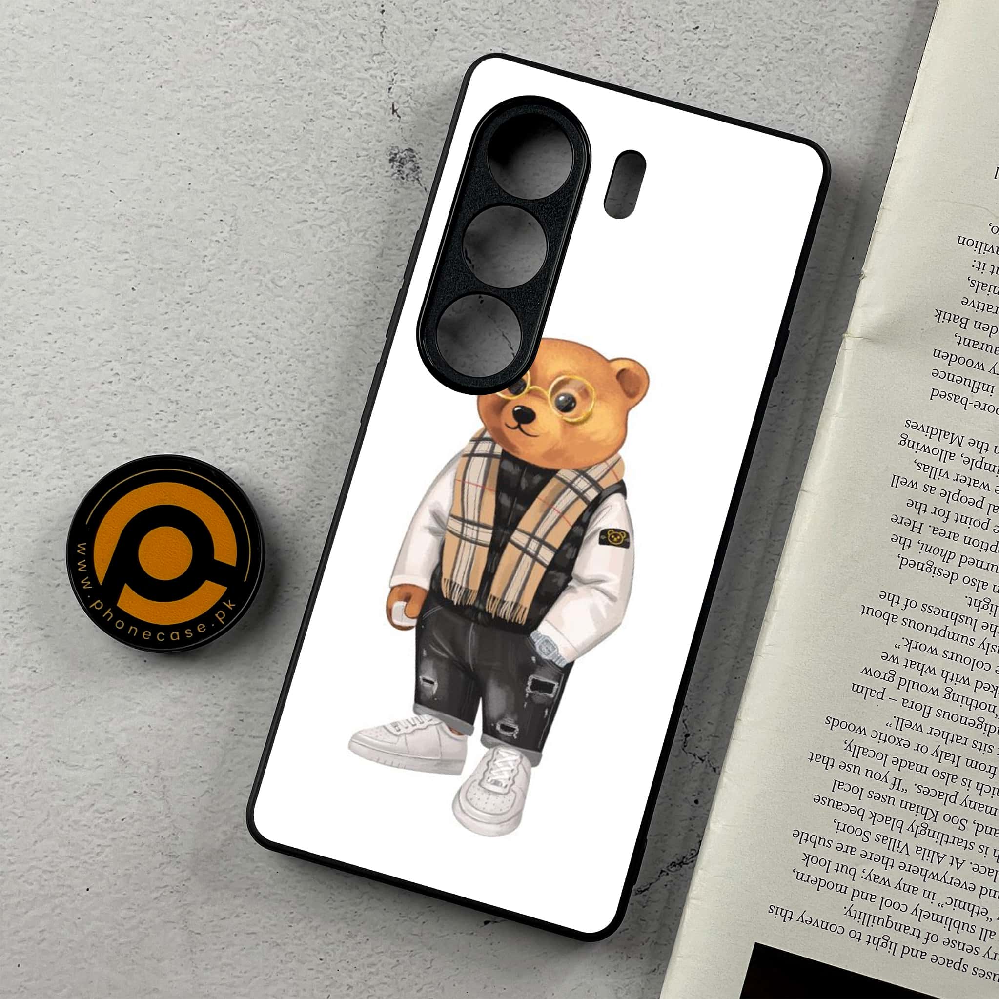 Tecno Camon 40 - Cool Bear Series - Premium Metal Printed Soft Bumper Shockproof Case