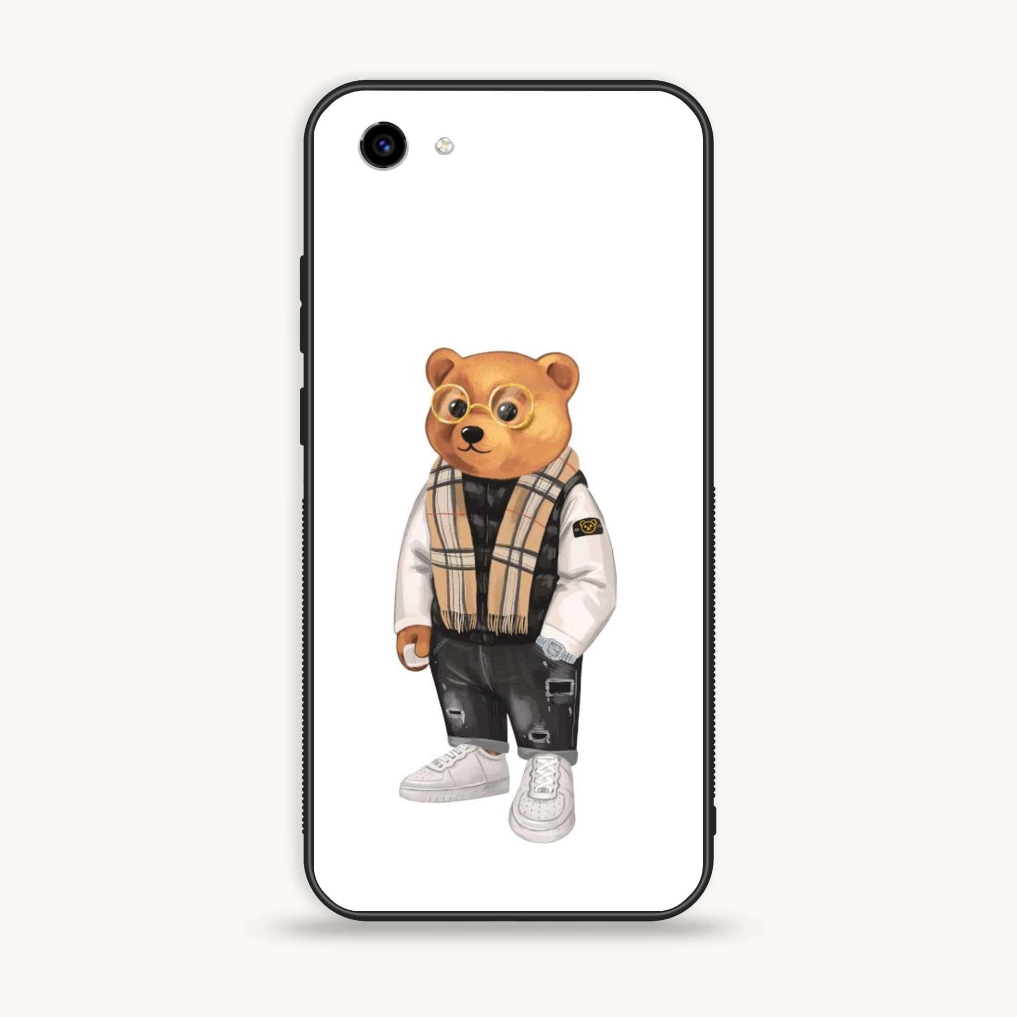 Vivo Y83 - Cool Bear Series - Premium Printed Glass soft Bumper shock Proof Case