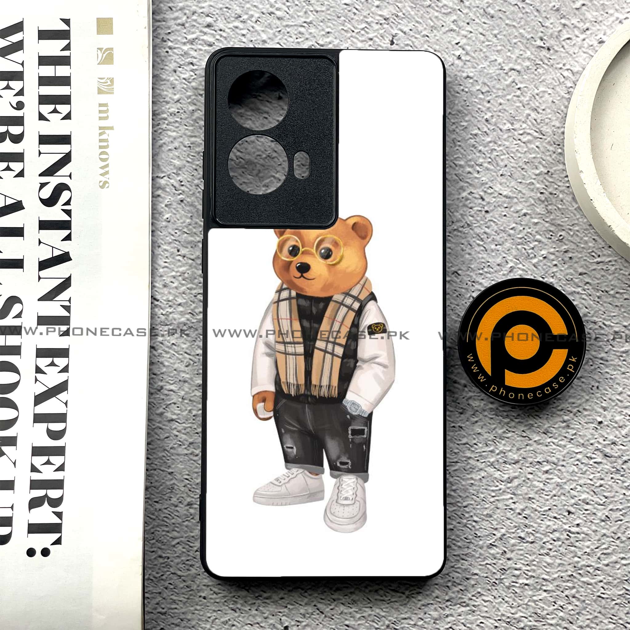 Moto G85 - Cool Bear Series - Premium Printed Glass soft Bumper shock Proof Case