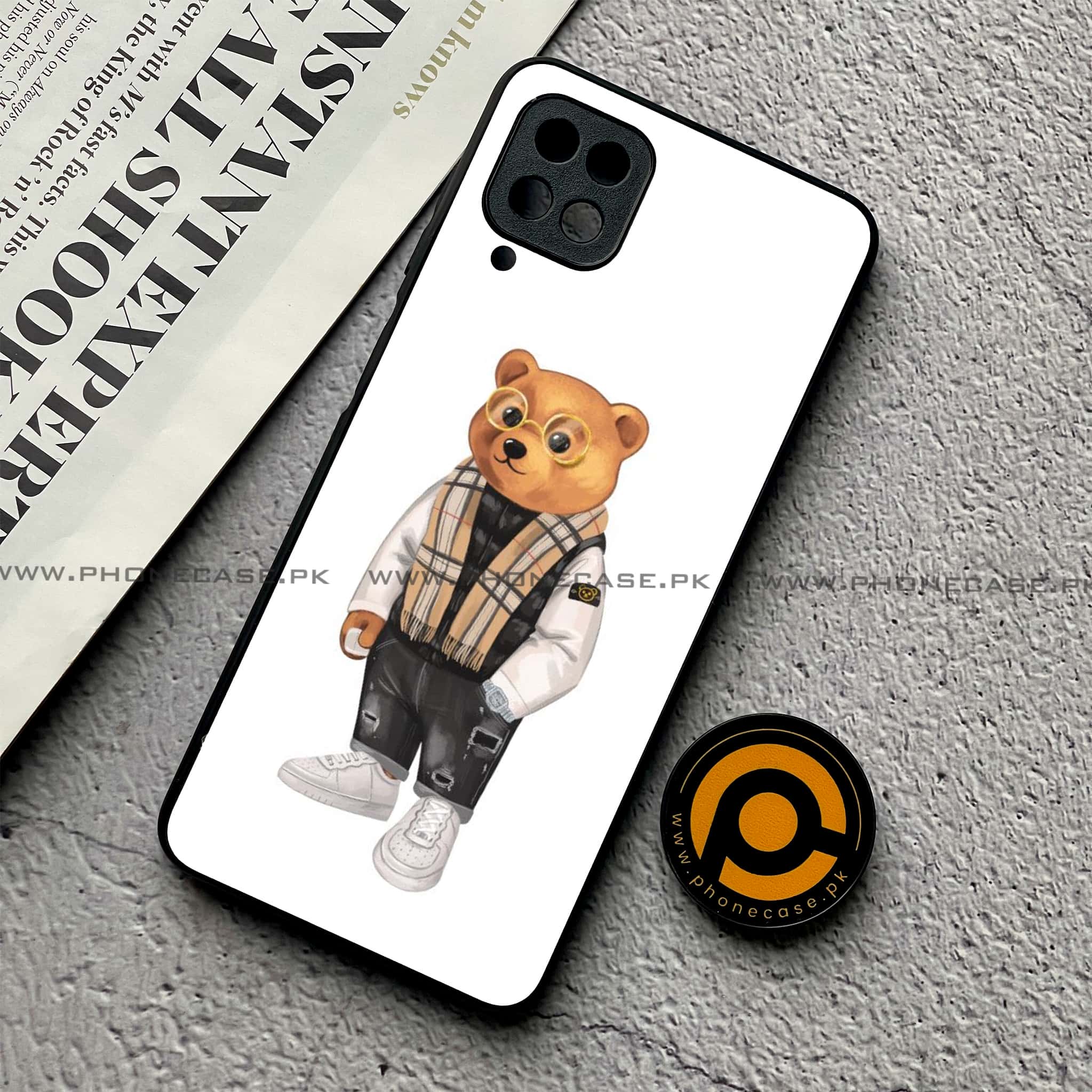 Samsung Galaxy A12 / A12 Nacho - Cool Bear Series - Premium Printed Glass soft Bumper shock Proof Case