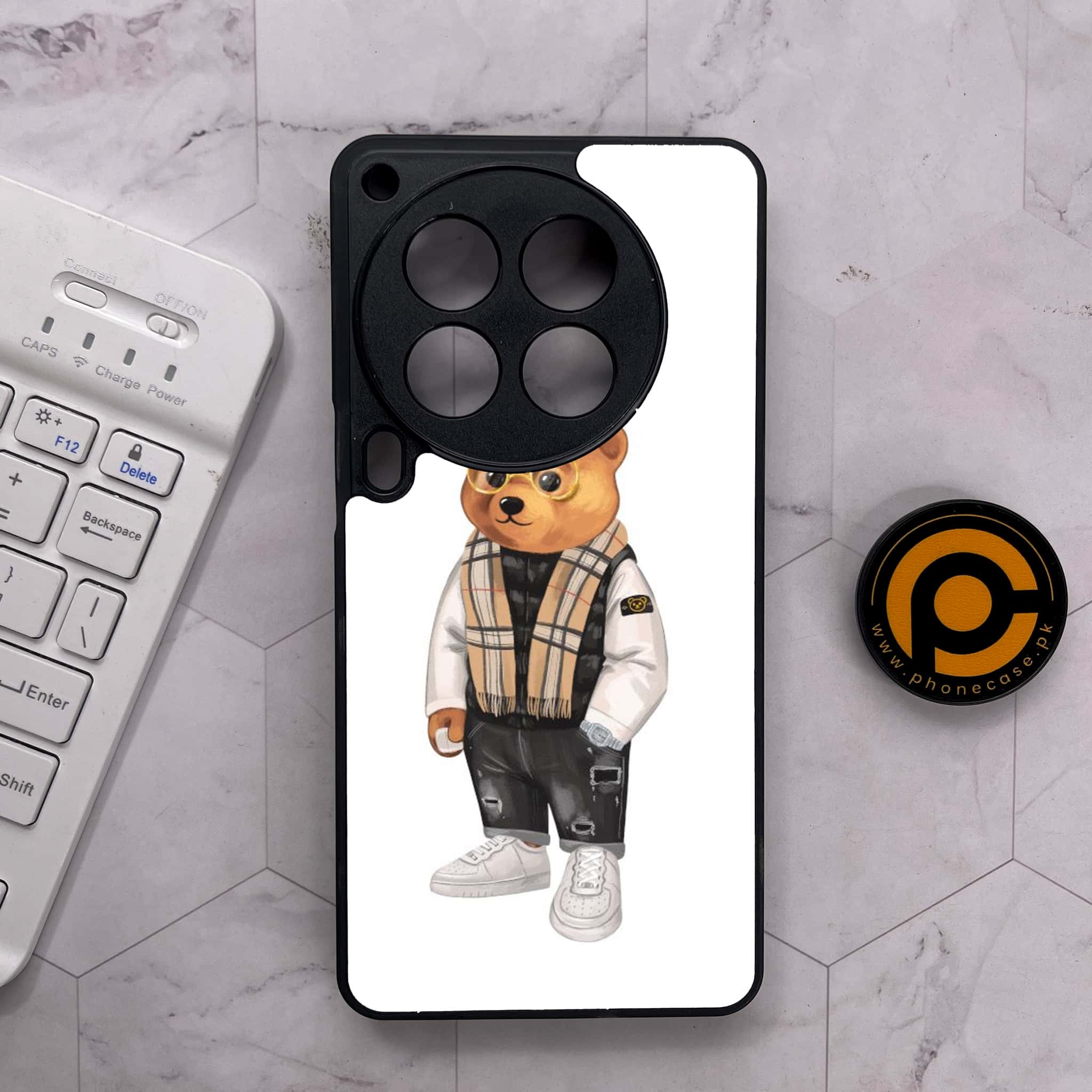 Tecno Camon 30 Premier - Cool Bear Series - Premium Metal Printed soft Bumper shock Proof Case