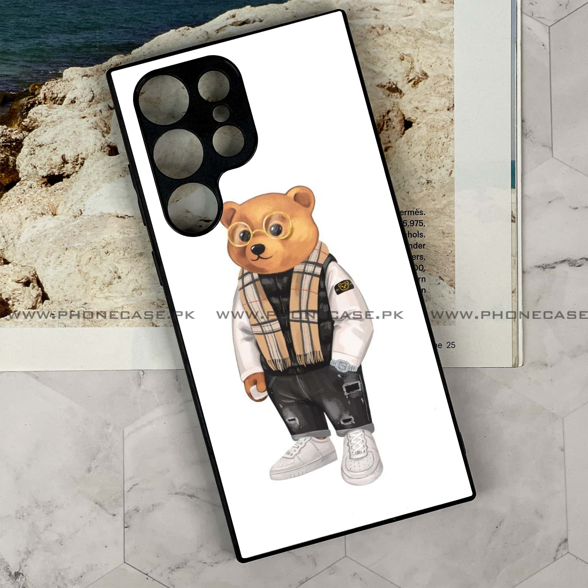 Samsung Galaxy S23 Ultra - Cool Bear Series - Premium Metal Printed soft Bumper shock Proof Case