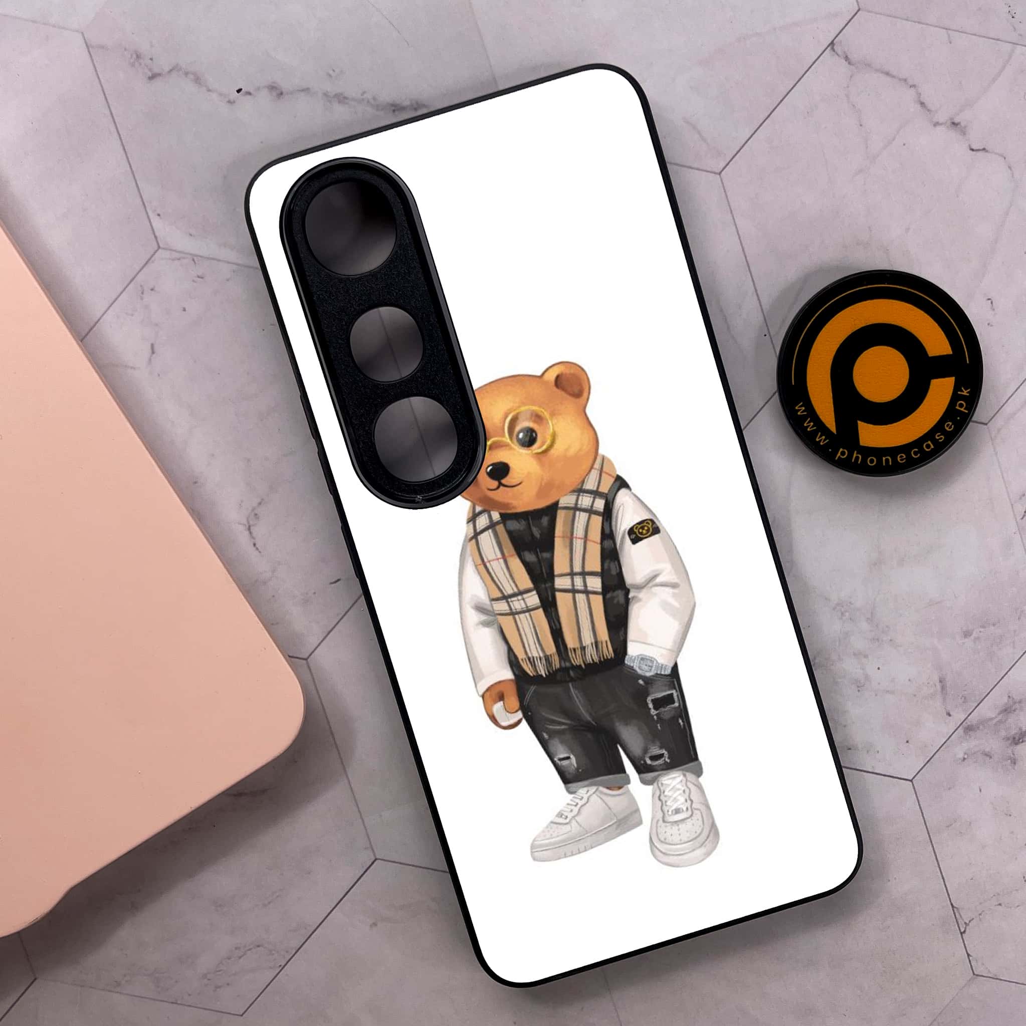 Vivo V50 Lite - Cool Bear Series - Premium Metal Printed soft Bumper shock Proof Case