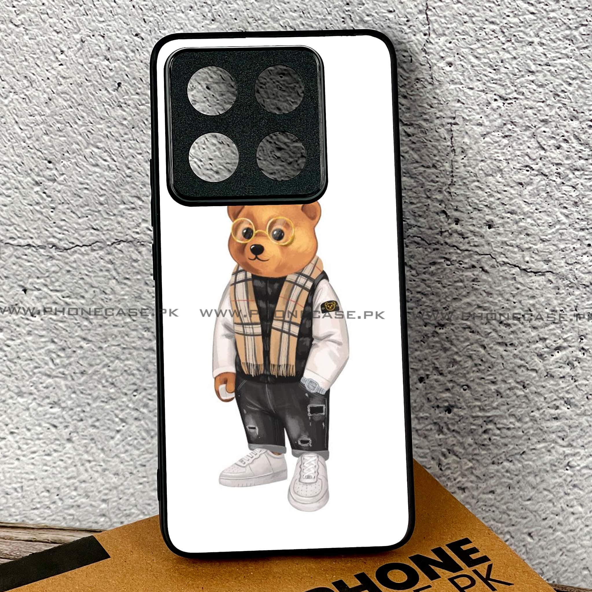 Xiaomi 14T - Cool Bear Series - Premium Printed Glass soft Bumper shock Proof Case