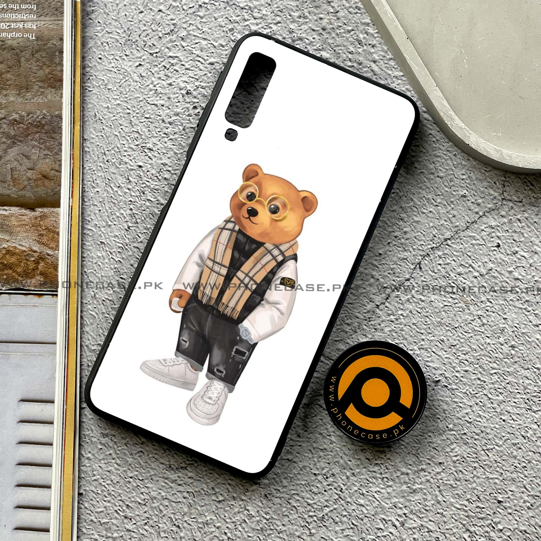 Galaxy A7 2018 - Cool Bear Series - Premium Printed Metal soft Bumper shock Proof Case