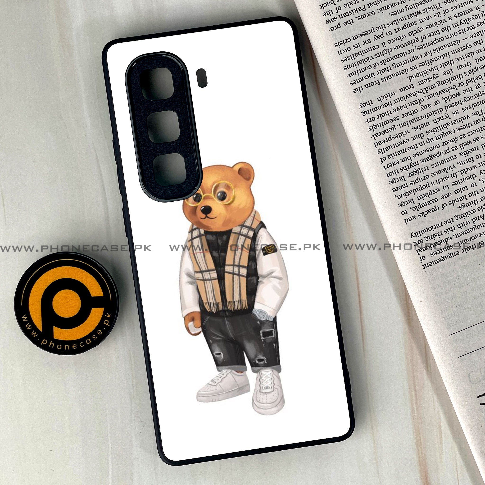 Infinix Hot 60 Pro Plus - Cool Bear Series - Premium Metal Printed soft Bumper shock Proof Case