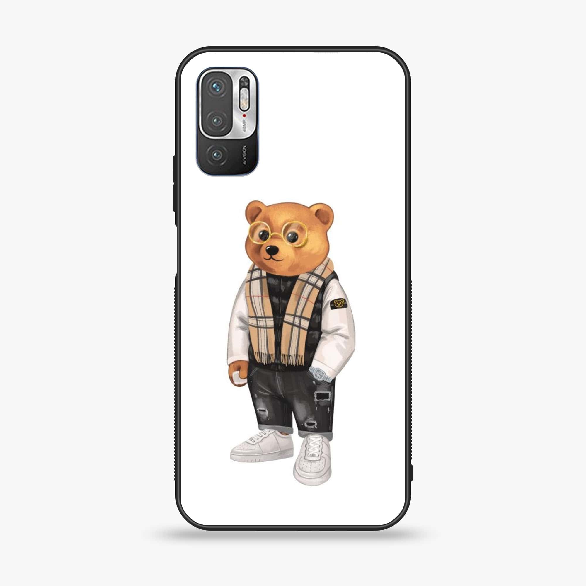 Xiaomi Redmi Note 10 5G - Cool Bear Series - Premium Printed Glass soft Bumper shock Proof Case