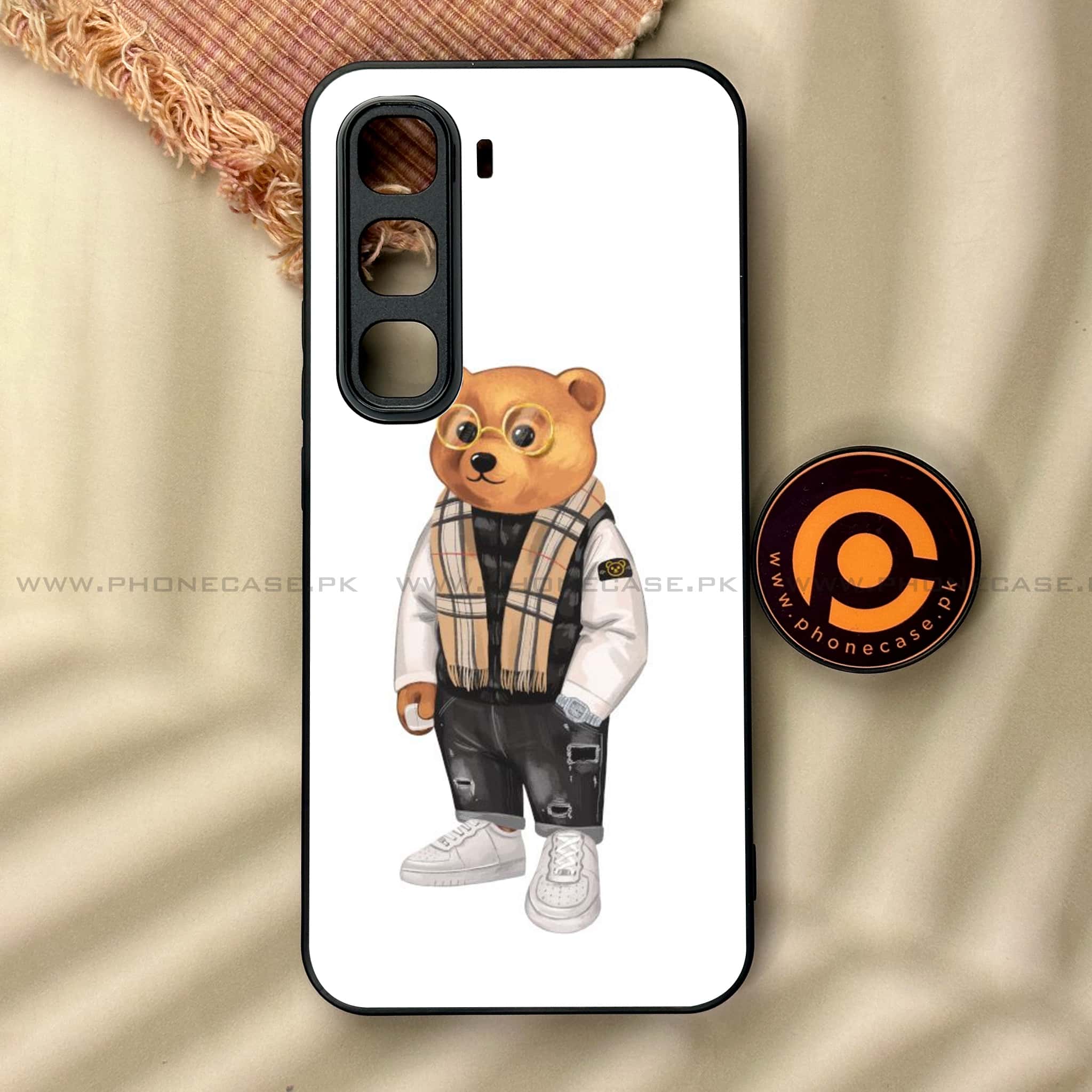 Infinix Hot 60 Pro - Cool Bear Series - Premium Metal Printed soft Bumper shock Proof Case