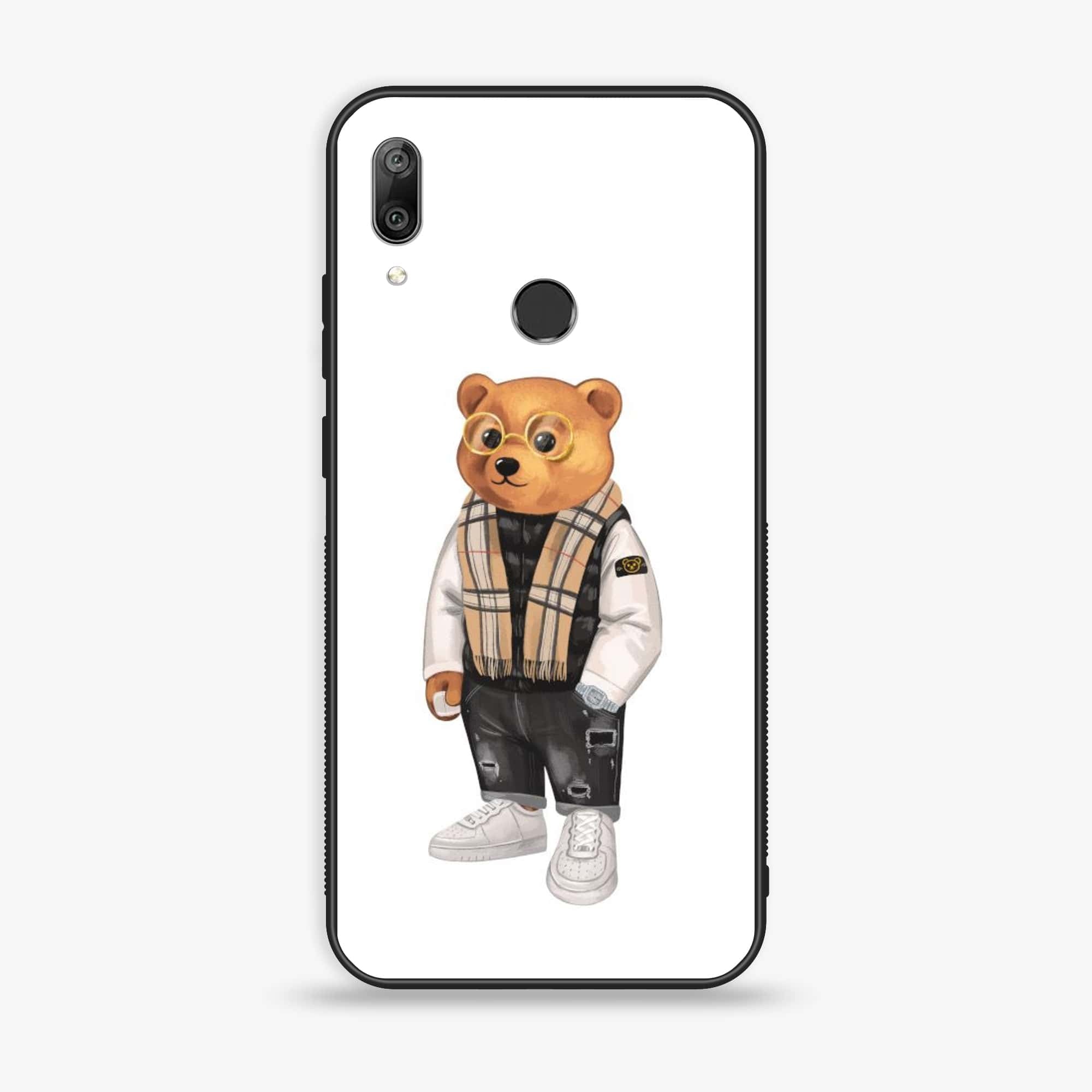 Huawei Y7 Prime (2019) - Cool Bear Series - Premium Printed Glass soft Bumper shock Proof Case