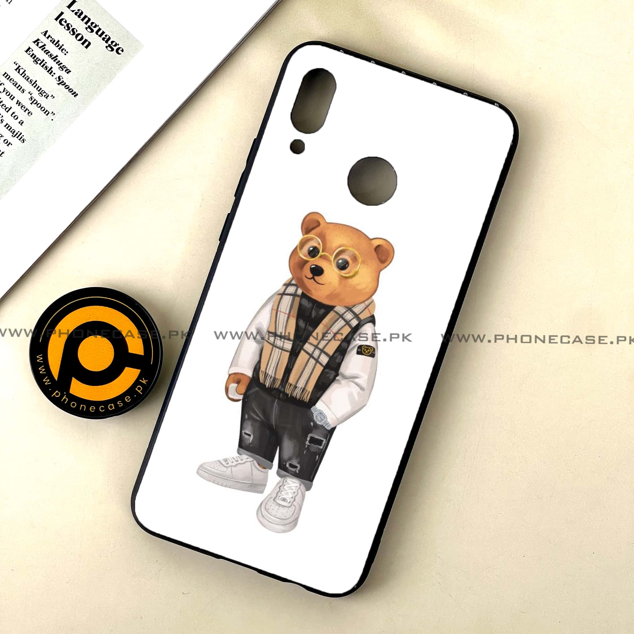 Huawei Nova 3 - Cool Bear Series - Premium Printed Glass soft Bumper shock Proof Case