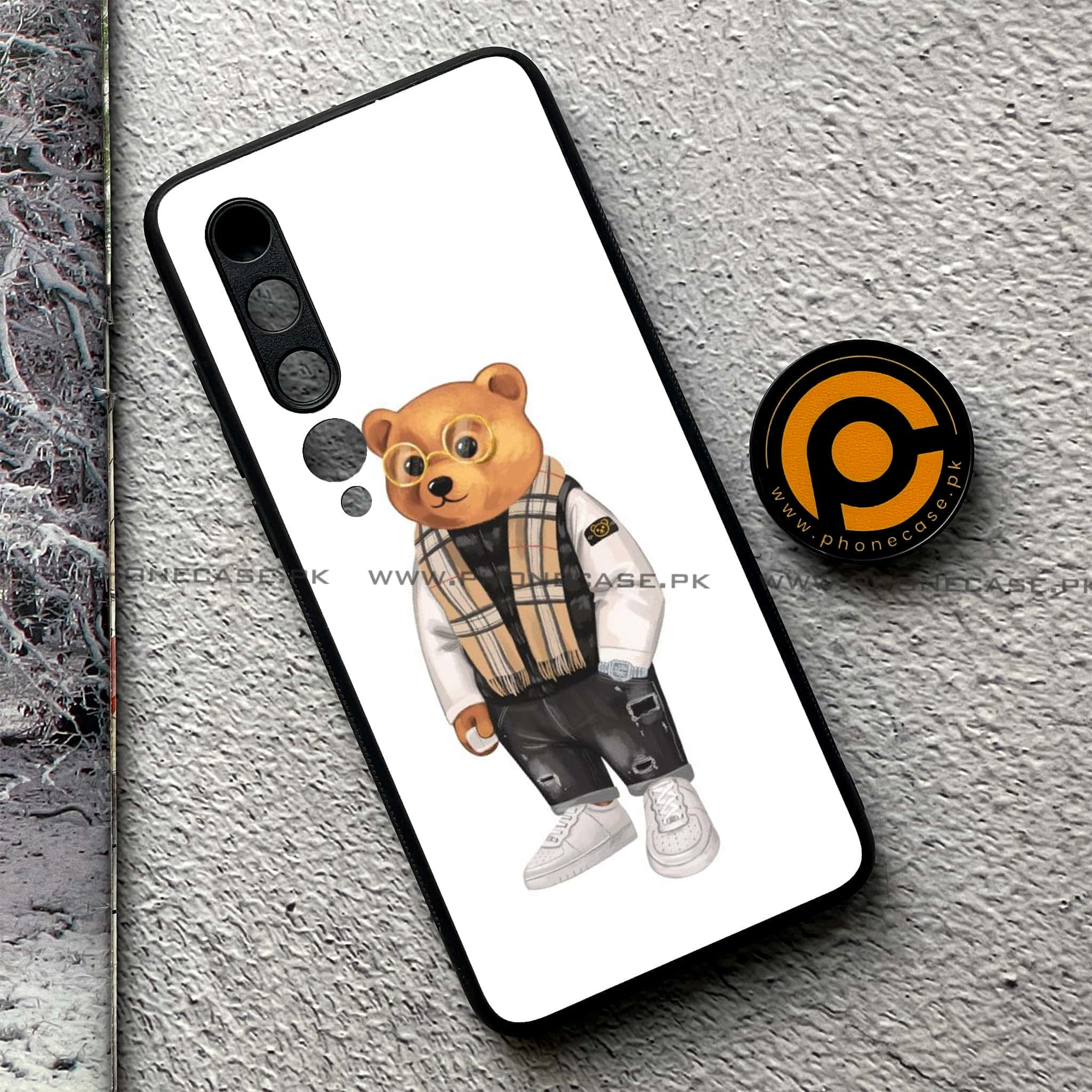 Xiaomi Mi 10 - Cool Bear Series - Premium Printed Glass soft Bumper shock Proof Case