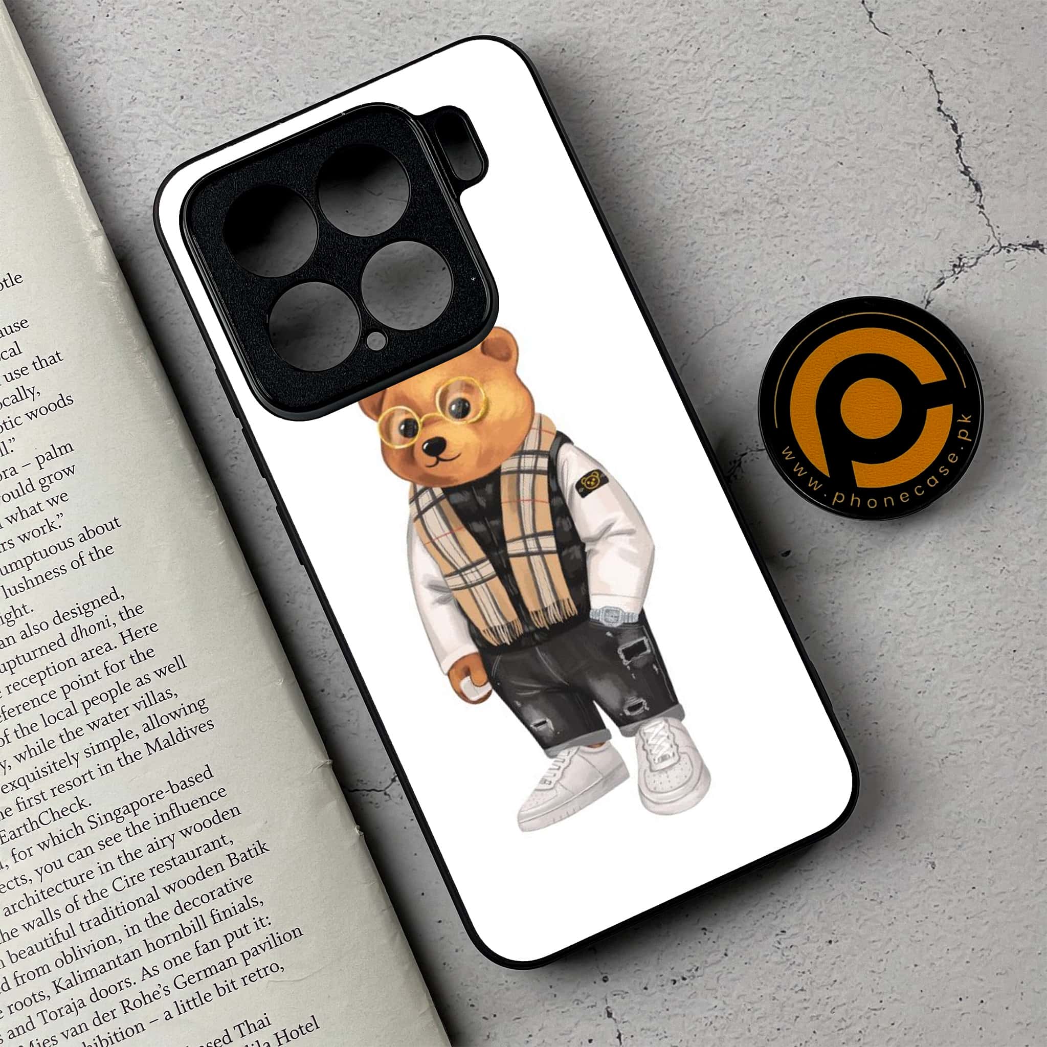 Xiaomi 15 - Cool Bear Series - Premium Metal Printed soft Bumper shock Proof Case