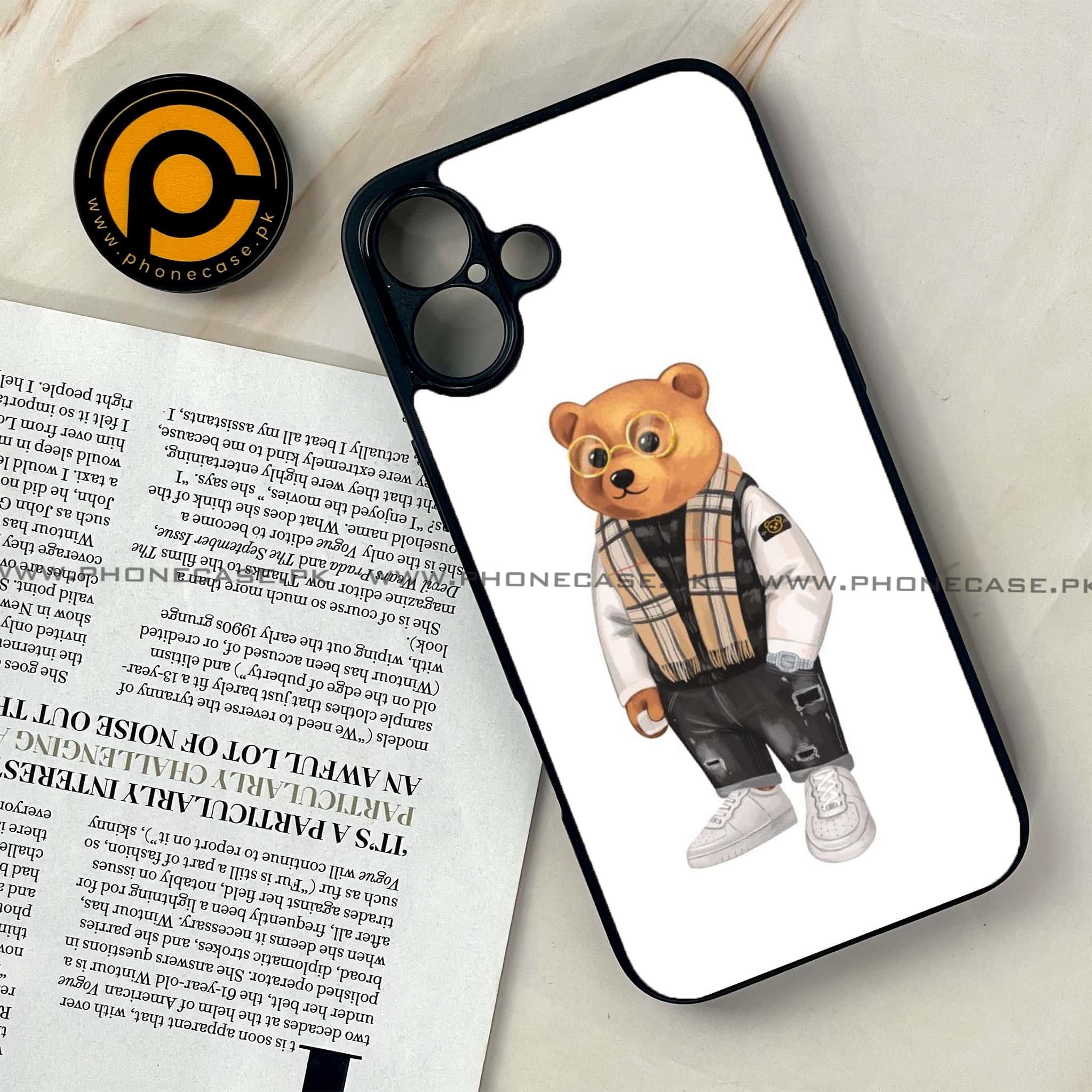 iPhone 16 Plus - Cool Bear Series - Premium Printed Glass soft Bumper shock Proof Case