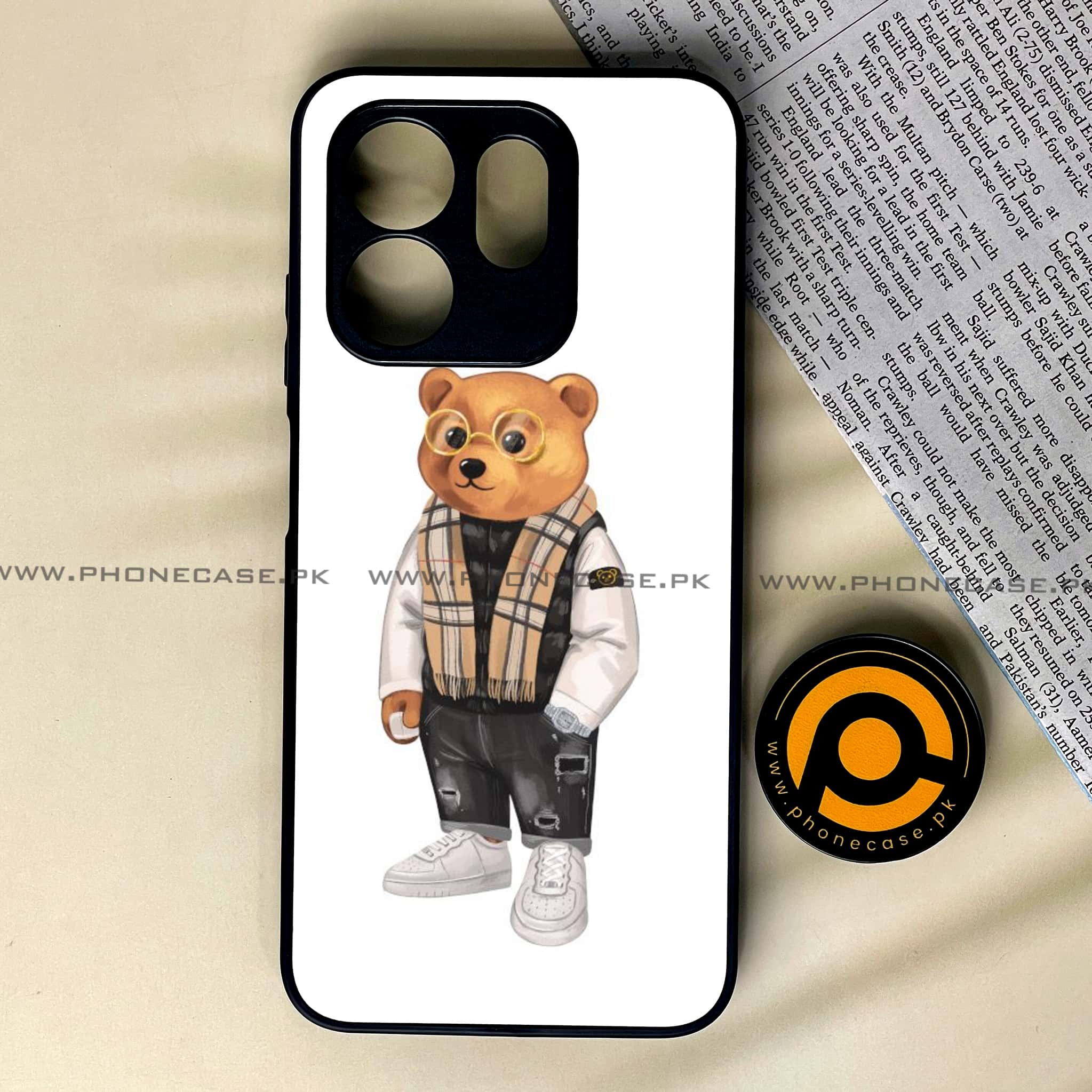Infinix Smart 9 HD - Cool Bear Series - Premium Metal Printed soft Bumper shock Proof Case