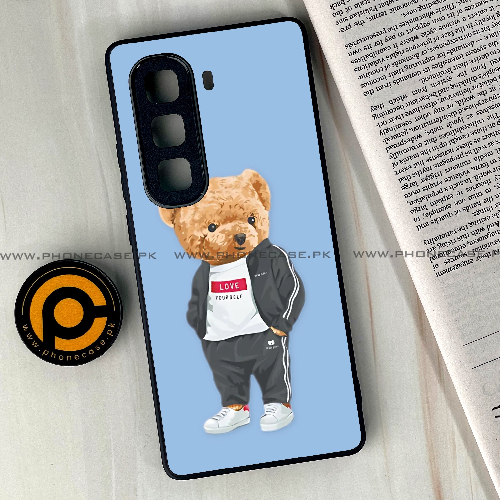 Infinix Hot 60 Pro Plus - Cool Bear Series - Premium Metal Printed soft Bumper shock Proof Case