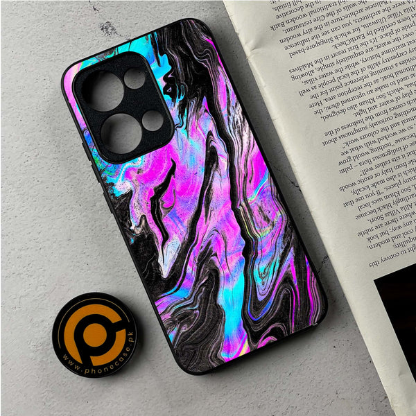 Oppo Reno 13 - Cosmic Inferno - Premium Metal Printed Soft Bumper Shockproof Case