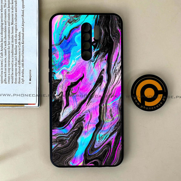 Xiaomi Redmi 9 - Cosmic Inferno - Premium Printed Glass soft Bumper Shock Proof Case