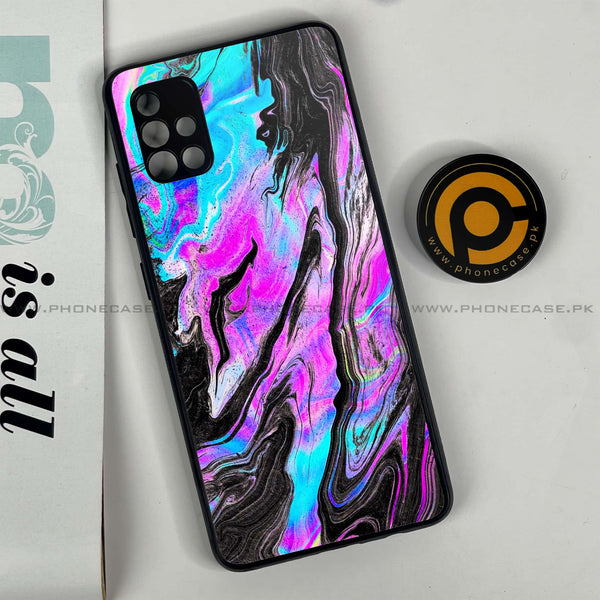 Samsung Galaxy A51 - Cosmic Inferno - Premium Printed Glass soft Bumper Shock Proof Case