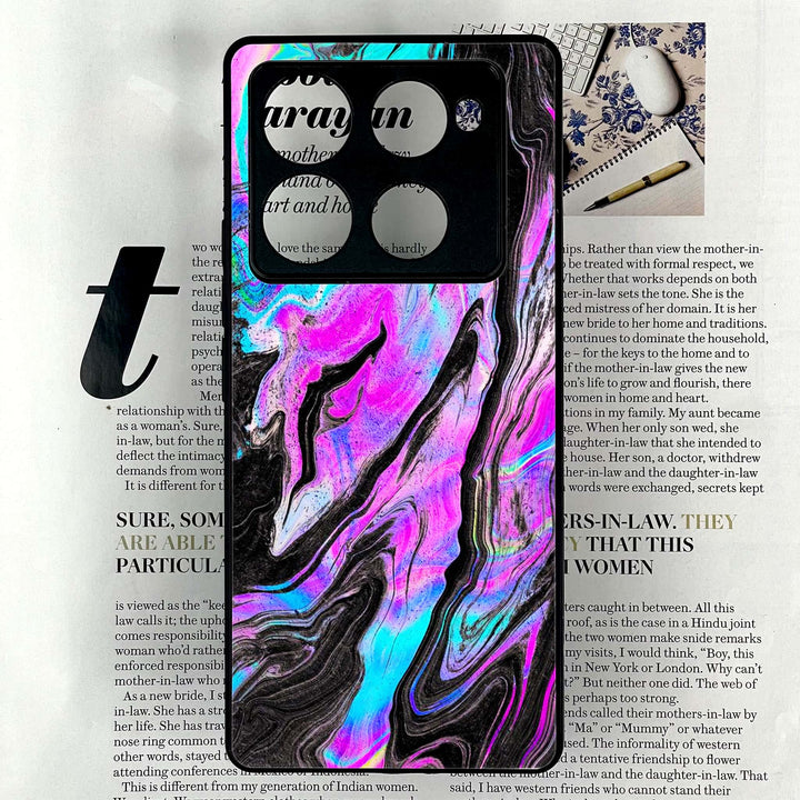 Infinix Note 40 Pro 4G - Cosmic Inferno - Premium Printed Glass soft Bumper shock Proof Case