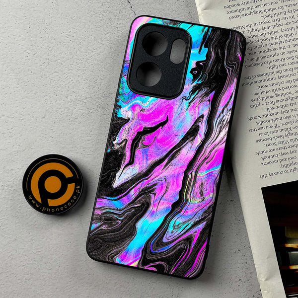Oppo Reno 13F -  Cosmic Inferno - Premium Metal Printed Soft Bumper Shockproof Case