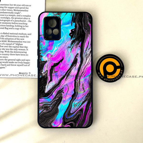 Vivo V20 - Cosmic Inferno - Premium Printed Glass soft Bumper Shock Proof Case