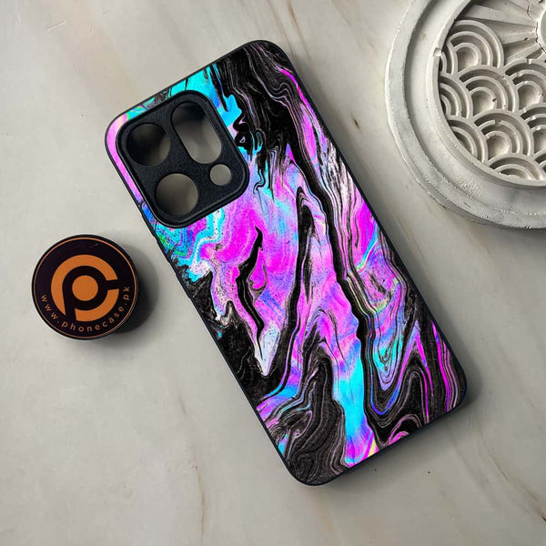 Oppo Reno 14 5G - Cosmic Inferno - Premium Metal Printed soft Bumper shock Proof Case