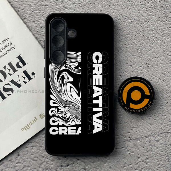 Samsung Galaxy S25 FE - Creative - Premium Metal Printed soft Bumper shock Proof Case