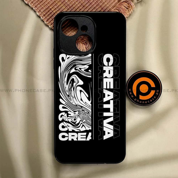 Tecno Spark 40C - Creative - Premium Metal Printed soft Bumper shock Proof Case