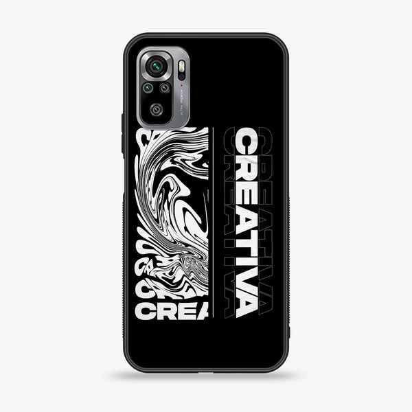 Xiaomi Redmi Note 10S - Creative - Premium Printed Glass soft Bumper shock Proof Case