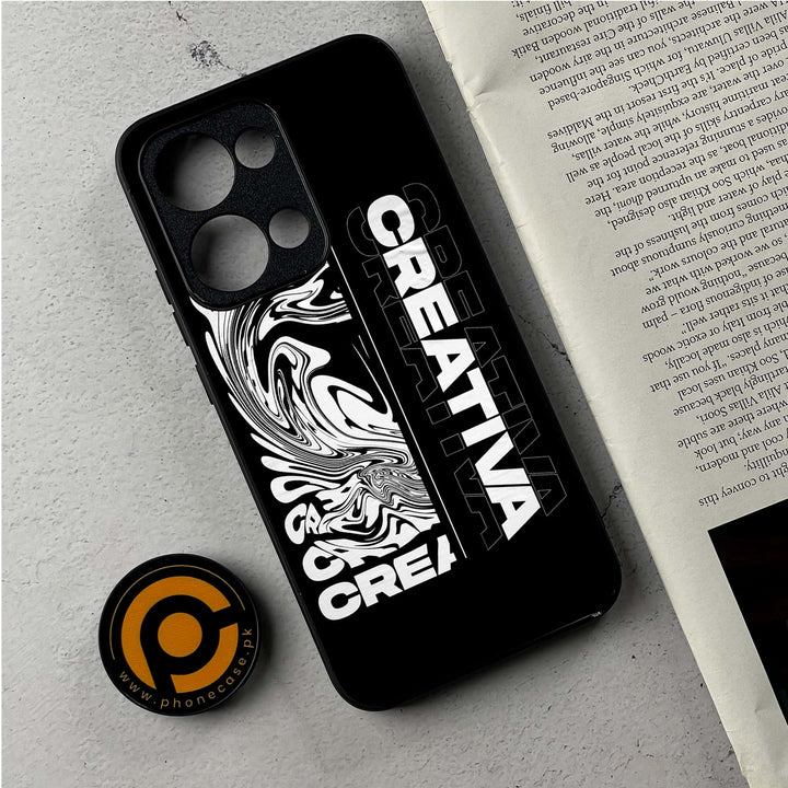 Oppo Reno 13 - Creative - Premium Metal Printed Soft Bumper Shockproof Case
