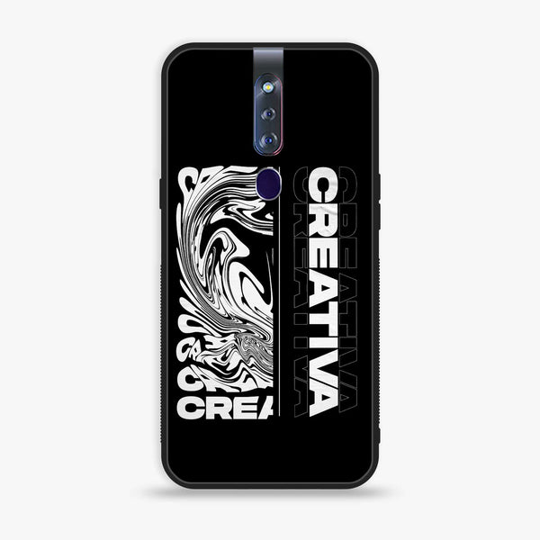 Oppo F11 Pro - Creative - Premium Printed Glass soft Bumper shock Proof Case