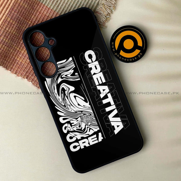 Samsung Galaxy S24 FE - Creative - Premium Metal Printed soft Bumper shock Proof Case