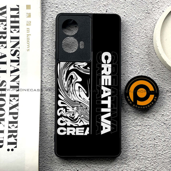Moto G85 - Creative- Premium Printed Glass soft Bumper shock Proof Case