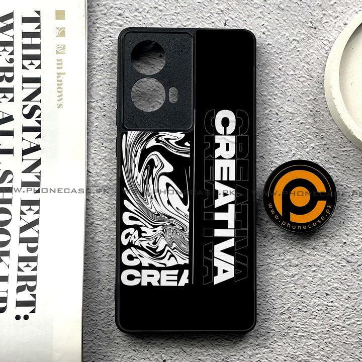 Moto G85 - Creative- Premium Printed Glass soft Bumper shock Proof Case